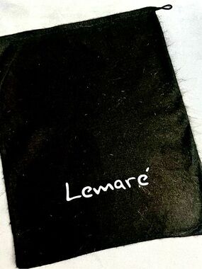 LEMARÉ Black Flannel Drawstring Dust Bag 15.75x12.5 inches
